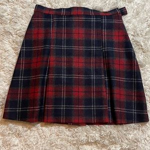 United Colors Of Benetton Red and Black Plaid Skirt
